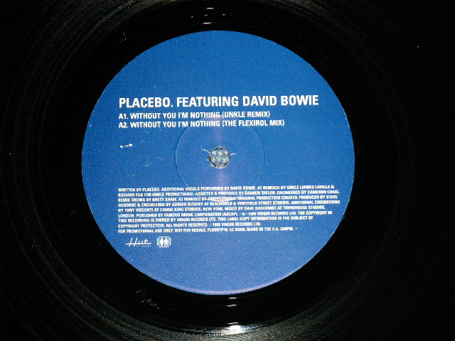 画像: PLACEBO feat. DAVID BOWIE - WITHOUT YOU I'M NOTHING  ( Ex++/MINT- ) / 1999 US AMERICA ORIGINAL "PROMO Only" Used  12"