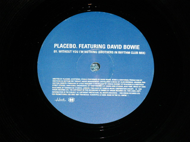 画像: PLACEBO feat. DAVID BOWIE - WITHOUT YOU I'M NOTHING  ( Ex++/MINT- ) / 1999 US AMERICA ORIGINAL "PROMO Only" Used  12"