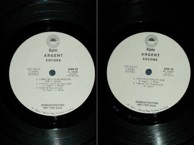 画像: ARGENT ex: ZOMBIES - ENCORE ( Ex+/MINT- ) / 1974 US AMERICA ORIGINAL"WHITE LABEL PROMO" Used 2-LP's 