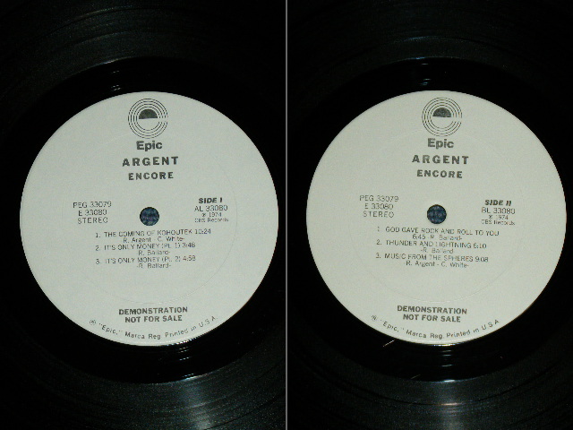 画像: ARGENT ex: ZOMBIES - ENCORE ( Ex+/MINT- ) / 1974 US AMERICA ORIGINAL"WHITE LABEL PROMO" Used 2-LP's 