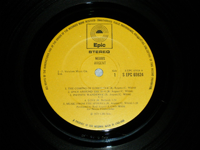 画像: ARGENT ex: ZOMBIES - NEXUS  ( Matrix # A2/B2)  ( Ex++/MINT- ) / 1974 UK ENGLAND  ORIGINAL Used LP