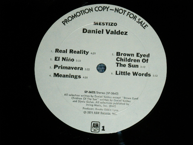 画像: DANIEL VALDEZ - MESTIZO   ( Ex++/MINT- )   / 1974 US AMERICA ORIGINAL "WHITE LABEL POROMO" Used  LP
