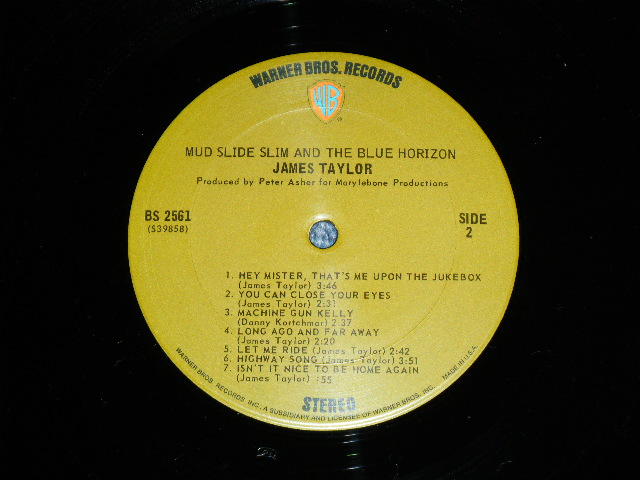 画像: JAMES TAYLOR -  MUD SLIDE SLIM  (Matrix # BS-2561-A 39587-1B/BS-2561-B 39858-1B ) ( Poor/Ex+++) / 1971 US ORIGINAL 1st Press GREEN & "WB" Label Used  LPA