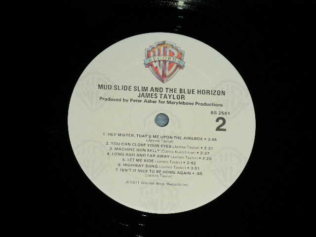 画像: JAMES TAYLOR -  MUD SLIDE SLIM  (Matrix # BS-1-2561 WWW3#7/BS-2-2561 WWW3 ) ( MINT-/MINT-:) / 1978 US AMERICA 3rd Press Label Used  LPRelease Version 
