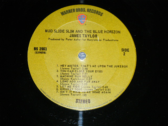 画像: JAMES TAYLOR -  MUD SLIDE SLIM  (Matrix # BS-2561  39587-4/BS-2561  39858-2 ) ( Ex-/Ex+++ Looks:Ex++:) / 1971 US ORIGINAL 1st Press GREEN & "WB" Label Used  LPA