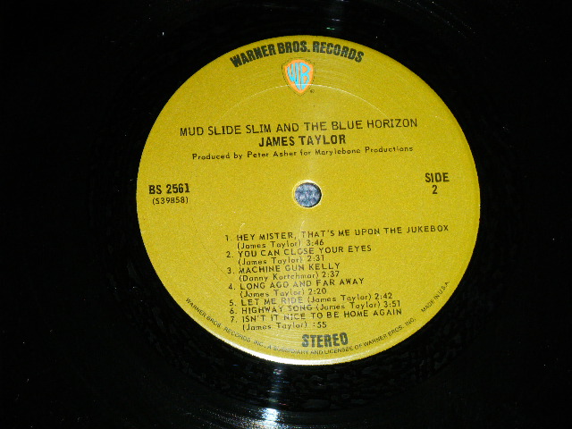 画像: JAMES TAYLOR -  MUD SLIDE SLIM  (Matrix # BS-2561-A 39587-1A/BS-2561-B 39858-1A ) ( VG+++/Ex+++ Looks:Ex++) / 1971 US ORIGINAL 1st Press GREEN & "WB" Label Used  LPA