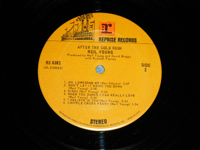 画像: NEIL YOUNG   - AFTER THE GOLD RUSH ( Matrix # RS-6383 A 1A 31009-Re 2/ RS-6383 B 1A 31010-Re 2) ( Ex/Ex+++ Looks:Ex+) / 1970 US AMERICA ORIGINAL "BROWN with 'r' Logo on Top Label" Used LP 