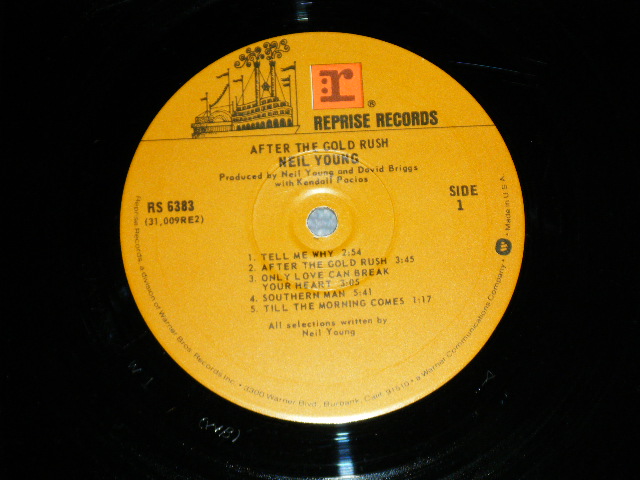 画像: NEIL YOUNG   - AFTER THE GOLD RUSH ( Matrix # RS-6383 31009-RE 2 W 1#4(WB)/ RS-2-6383  WW 2) ( Ex+/Ex+++) / 1970? US AMERICA ORIGINAL "2nd Press NON STEREO Credit at bottom Label"" BROWN with 'r' Logo on Top Label" Used LP 