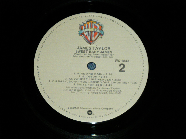 画像: JAMES TAYLOR - SWEET BABY JAMES   "TITLE Credit" on Front Cover  (Matrix # WS-1-1843 JW2/WS-2-1843 JW 3#4 )  ( Ex+++/MINT-) / 1978 VERSION US AMERICA "3rd Press Label"  Used  LP