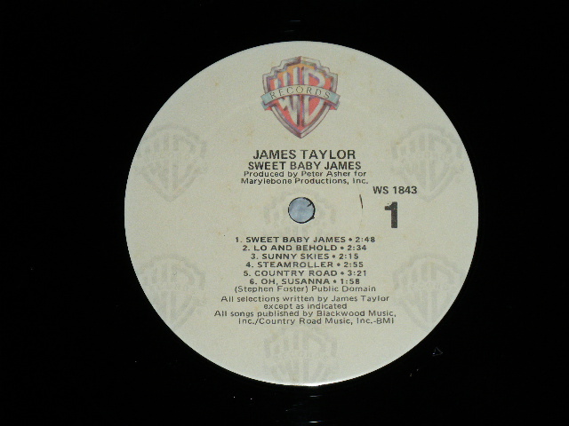 画像: JAMES TAYLOR - SWEET BABY JAMES   "TITLE Credit" on Front Cover  (Matrix # WS-1-1843 WW5 SP-01 / WS-2-1843 WW6 SP-1-3  )  ( Ex+++/MINT-) / 1978 VERSION US AMERICA "3rd Press Label"  Used  LP