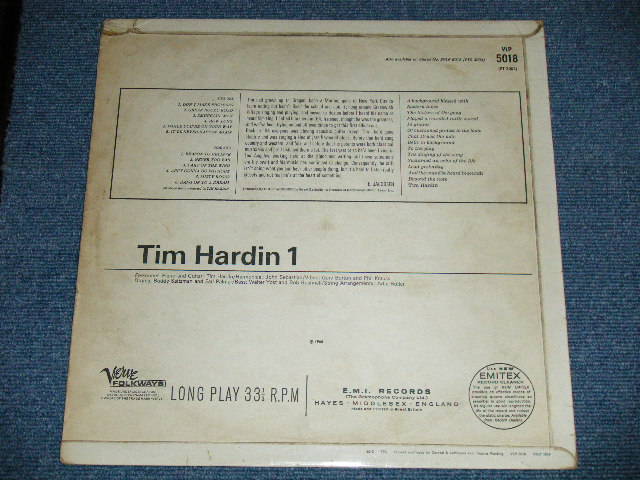画像: TIM HARDIN - 1  (Matrix # 1/1) ( Ex+/Ex++ ) / 1966 UK ENGLAND  ORIGINAL MONO 1st Press Used LP 