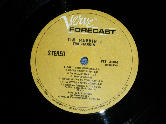 画像: TIM HARDIN - 1  ( Ex++/Ex+++ ) / 1967 Version US AMERICA REISSUE STEREO 2nd Press Used LP 