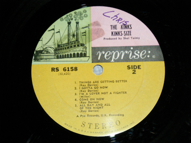 画像: THE KINKS -  KINKS-SIZE ( Ex+,Ex/Ex++ Looks: Ex+) / 1965 US AMERICA ORIGINAL "MULTI-COLOR Label"  STEREO Used LP 