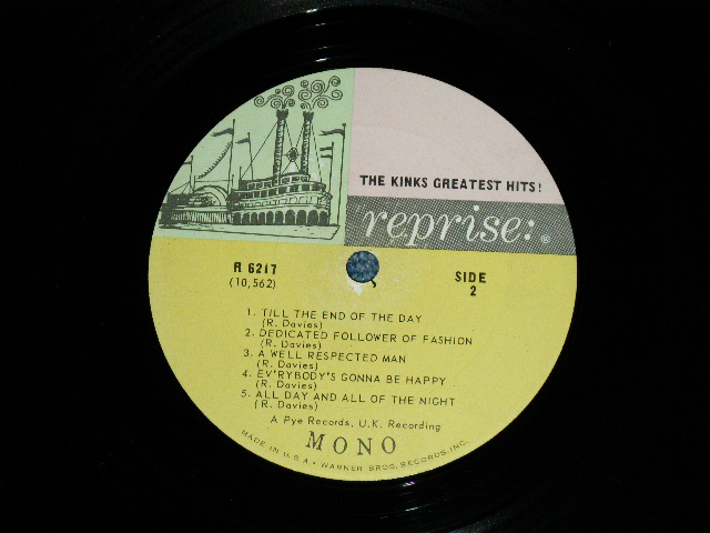 画像: THE KINKS -  GREATEST HITS! ( Matrix # 10561 1A R6217-A / 10562 1A R6217-B) ( Ex+/Ex++ Looks:Ex+) / 1966 US AMERICA ORIGINAL "MULTI-COLOR Label"  MONO  Used LP 