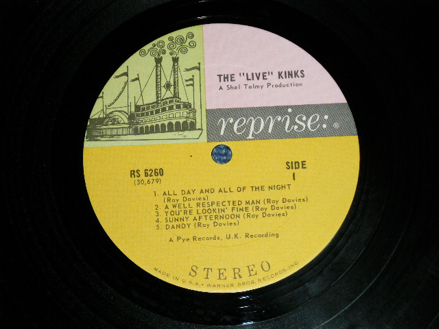 画像: THE KINKS -  THE LIVE KINKS ( Matrix #  30679  RS-6260 A-1A / 30680  RS-6260 B-1G )  ( Ex+/Ex++,Looks:Ex+) / 1967 US AMERICA ORIGINAL "MULTI-COLOR Label"  STEREO Used LP 
