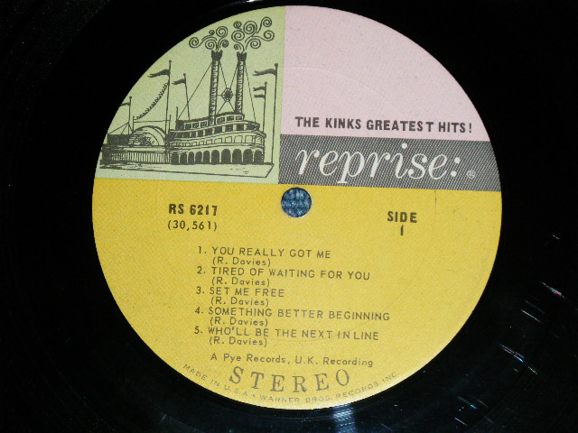 画像: THE KINKS -  GREATEST HITS! ( Matrix #  30561  RS6217 A-1G / 30562 RS6217-B-1H ) ( Ex++/Ex++ Looks:Ex+) / 1966 US AMERICA ORIGINAL "MULTI-COLOR Label"  STEREO  Used LP 