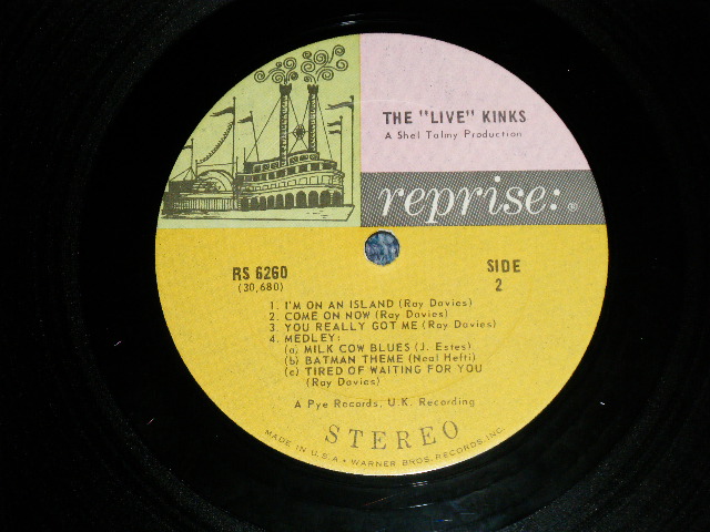 画像: THE KINKS -  THE LIVE KINKS ( Matrix #  30679  RS-6260 A-1A / 30680  RS-6260 B-1G )  ( Ex+/Ex++,Looks:Ex+) / 1967 US AMERICA ORIGINAL "MULTI-COLOR Label"  STEREO Used LP 