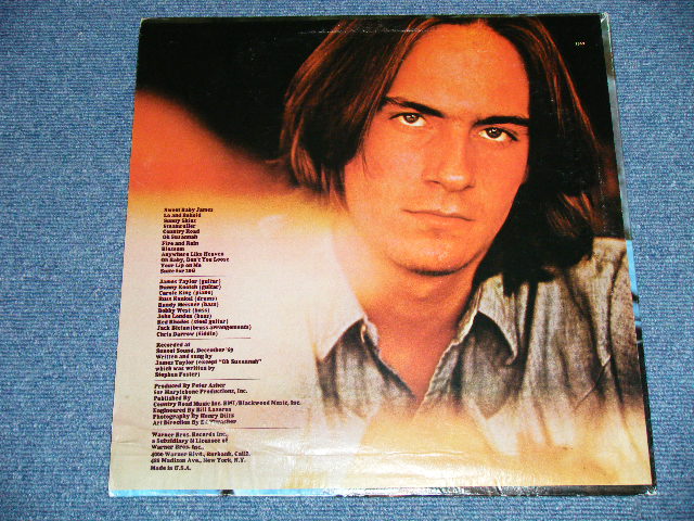 画像: JAMES TAYLOR - SWEET BABY JAMES : With  POSTER SONG SHEET : 1st Press "NON-TITLE Credit" on Front Cover  (Matrix # WS 39638 / WS 39639-B THAT'S ALL FOLKS) ( Ex+/MINT-) / 1970 US ORIGINAL 1st Press GREEN & "WB" Label Used  LP