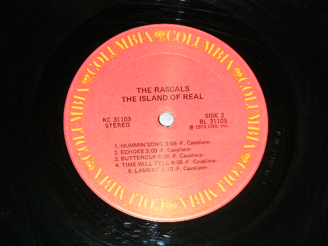 画像: THE RASCALS - THE ISLAND OF REAL   (Matrix # 1C/1B ) ( Ex/Ex++) / 1972 US ORIGINAL "PROMO SHEET on FRONT" Used  LP 