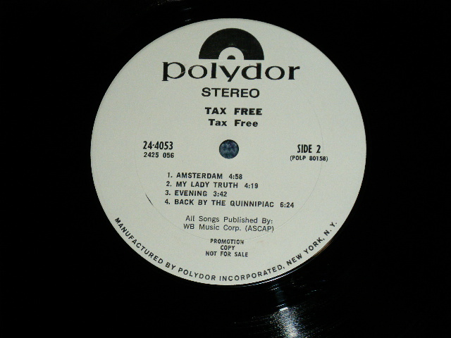画像: TAX FREE - TAX FREE ( ACID ROCK : JOHN CALE of VELVET UNDERGROUND)( Ex/Ex+++ Looks: MINT- ) / 1971 US ORIGINAL "WHITE LABEL PROMO" Used  LP 