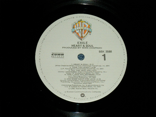 画像: EXILE - HEART & SOUL ( Ex+++/MINT-)  / 19881 US AMERICA  ORIGINAL Used LP 