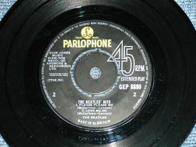 画像: THE BEATLES -　THE BEATLES' HITS (The PARLOPHONE Credt on Label Ring) ( Matrix # 2N/1N )  ( Ｐoor /Ex+ ) / 1963 UK ORIGINAL MONO Used 7"EP With PICTUER SLEEVE