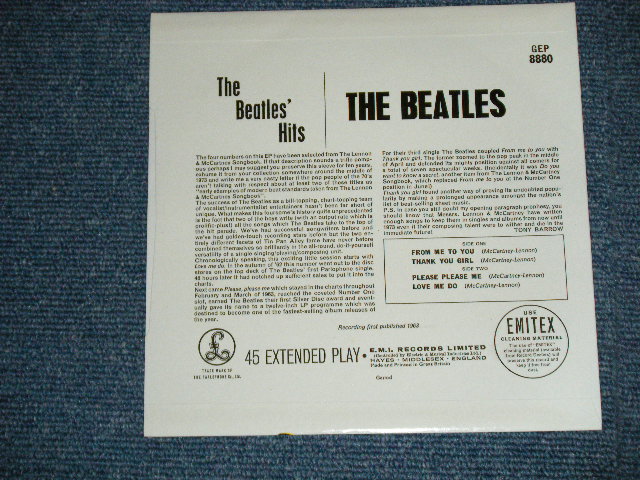 画像: THE BEATLES -　THE BEATLES' HITS ( EMI RECORDS LTD. Credt on Label Ring) ( Matrix # 2N/2 )  ( MINT-/MINT ) / 19?? UK  MONO Used 7"EP With PICTUER SLEEV