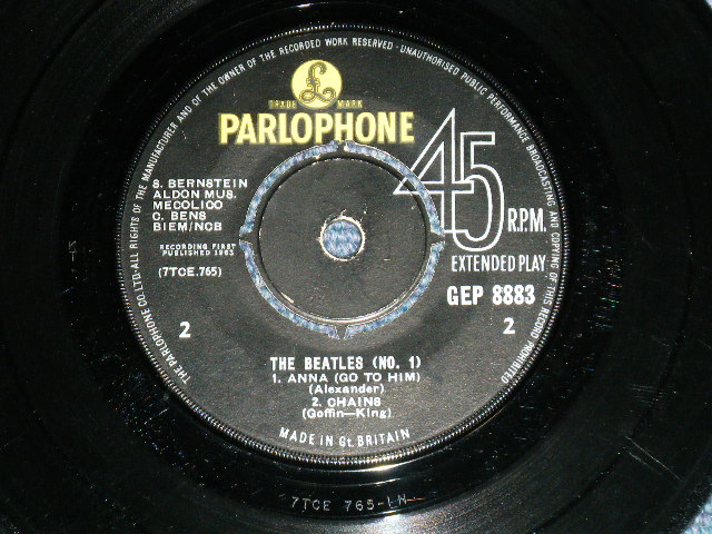 画像: THE BEATLES -No.1 (The PARLOPHONE Credt on Label Ring) ( Matrix # 1N/1N)  ( POOR/Ex) / 1963 UK ORIGINAL MONO Used 7"EP With PICTUER SLEEVE