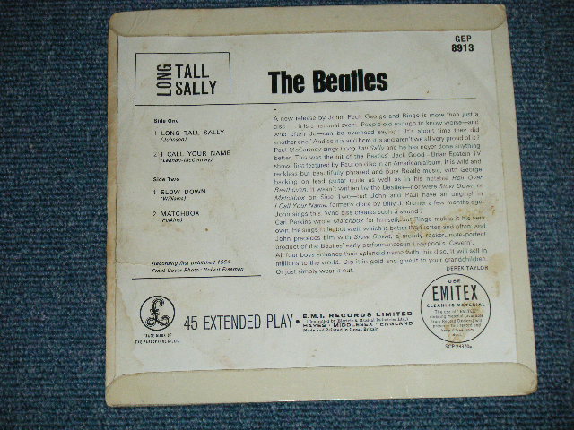 画像: THE BEATLES - LONG TALL SALLY (The GRAMOPHONE Credt on Label Ring : "KT" Credit on SIDE-A Labe+ ) ( Matrix # 1N/1N)  ( Ex+++/Ex+++) / 1964 UK ORIGINAL MONO Used 7"EP With PICTUER SLEEVE