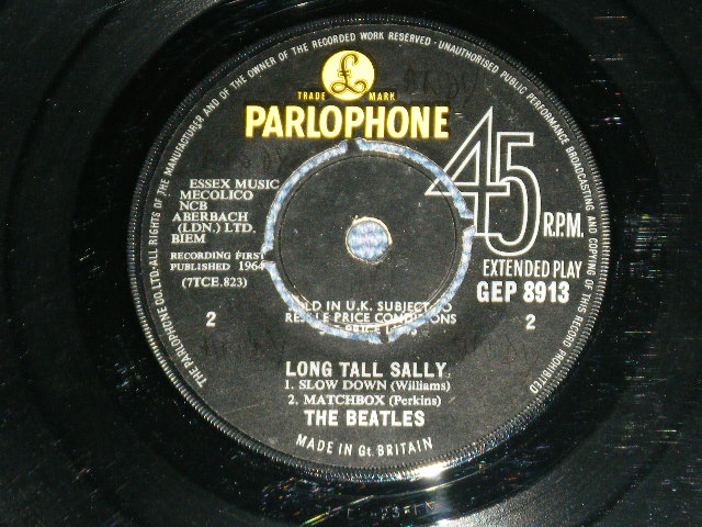 画像: THE BEATLES - LONG TALL SALLY (The GRAMOPHONE Credt on Label Ring : "KT" Credit on SIDE-A Labe+ ) ( Matrix # 1N/1N)  ( Ex+++/Ex+++) / 1964 UK ORIGINAL MONO Used 7"EP With PICTUER SLEEVE