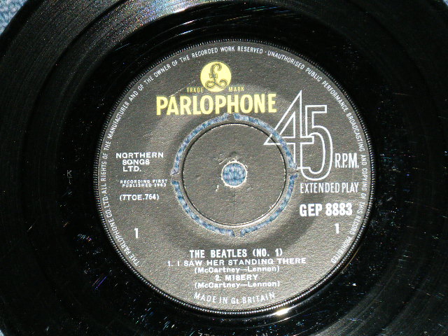 画像: THE BEATLES -No.1 (The PARLOPHONE Credt on Label Ring) ( Matrix # 1N/1N)  ( POOR/Ex) / 1963 UK ORIGINAL MONO Used 7"EP With PICTUER SLEEVE