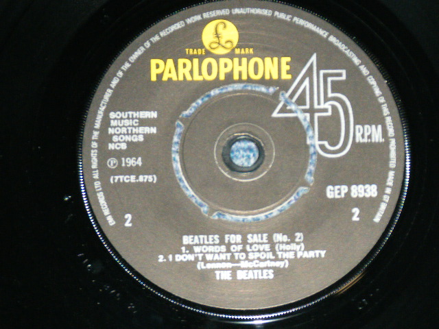 画像: THE BEATLES - FOR SALE No.2 ( EMI RECORDS LTD. Credt on Label Ring   ) ( Matrix # 2/2 )  ( Ex++/MINT- ) / 196? UK  MONO Used 7"EP With PICTUER SLEEVE