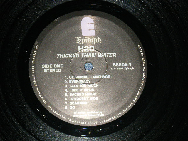 画像: H2O - THICKER THAN WATER   ( MINT-/ Ex+++ Looks: Ex)  / 1997   US AMERICA   ORIGINAL Used LP 