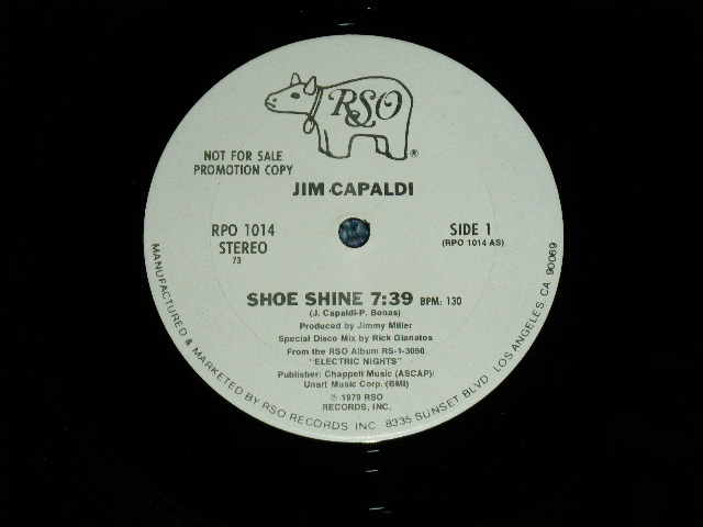 画像: JIM CAPALDI (of TRAFFIC) - SHOE SHINE (from Album "ELECTRICNIGHTS" SPECIAL DISCO MIX) (Ex+/MINT-)  / 1979 US AMERICA ORIGINAL "PROMO ONLY" Used 12" Single  Used 