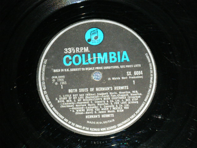 画像: HERMAN'S HERMITS -  BOTH SIDES OF ( Ex+/Ex+) / 1966 UK ENGLAND  ORIGINAL " BLUE Columbia Label"  MONO Used LP