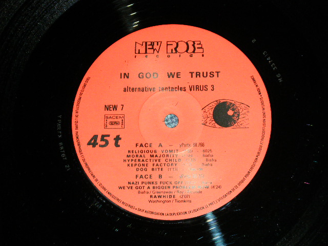 画像: DEAD KENNEDYS -  IN GOD WE TRUST INC ( Ex++/Ex+++)  / 1981 FRANCE FRENCH  ORIGINAL Used 45 rpm 12" EP 