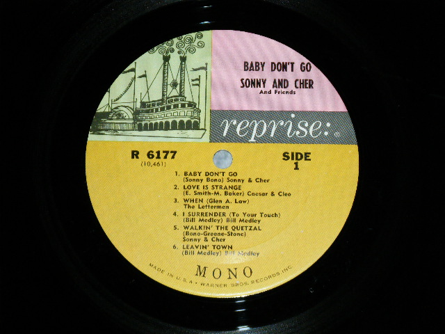 画像: SONNY & CHER and Friends ( CEASAR AND CLEO / THE LETTERMEN / BILL MEDLEY / THE BLENDELLS ) - BABY DON'T GO (Ex++/Ex+++ Looks:Ex+)  / 1965 US AMERICA ORIGINAL "3 Color Label" MONO Used  LP 