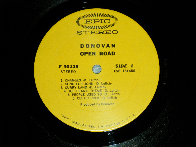 画像: DONOVAN - OPEN ROAD ( Ex/Ex+,Ex+++ )  / 1970  US AMERICA ORIGINAL  Used LP