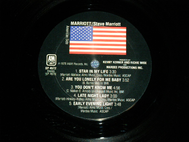 画像: STEVE MARRIOTT - MARRIOTT ( Ex++/Ex+++ )  / 1976  US AMERICA ORIGINAL  Used LP