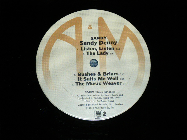 画像: SANDY DENNY - SANDY ( Ex/Ex+++ ) / 1974 Version US AMERICA "2nd Press Label"  Used LP 