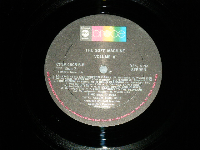 画像: THE SOFT MACHINE -  THE SOFT MACHINE VOLUME 2 ( MINT- Inside:Ex++ / MINT- )  / 1969 US AMERICA ORIGINAL "1st Press GATE FOLD Cover" Used LP 