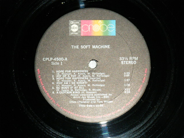画像: THE SOFT MACHINE -  THE SOFT MACHINE (2nd Press Jacket : NO PICTURE on FRONT) (Ex++/MINT- : BB)  / 1969 US AMERICA 2nd Press Jacket Used LP 