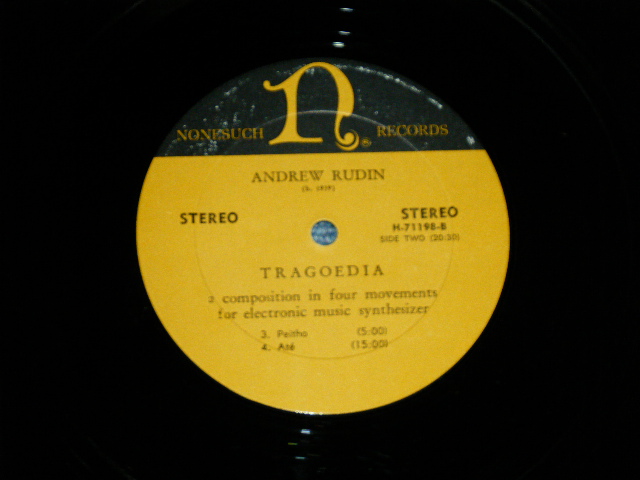 画像: ANDREW RUDIN - TRAGOEDIA ( SYNTHESIZER  ) ( Ex+/Ex+++ )  / 1970's US AMERICA ORIGINAL  Used LP 
