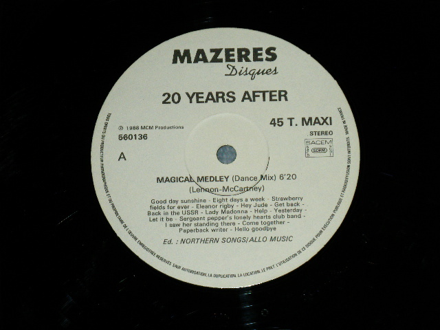 画像: 20 YEARS AFTER - MAGICAL MEDLEY ( Ex-/Ex+++ ) / 1988 FRENCH FRANCE ORIGINAL Used 12" 