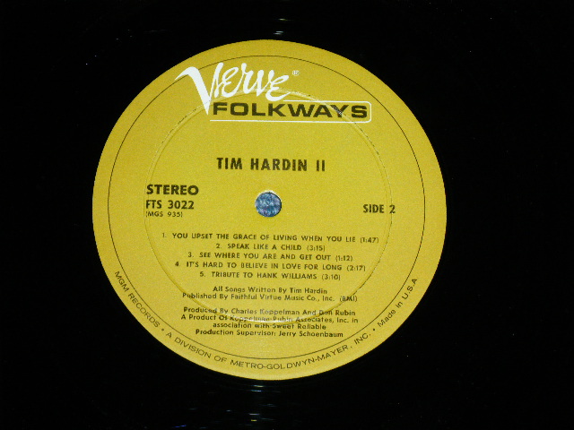 画像: TIM HARDIN - 2  ( Ex+++/MINT- ) / 1967 US AMERICA ORIGINAL 1st Press Label & 2nd Press"SEAL on FRONT" COVER  STEREO Used LP 