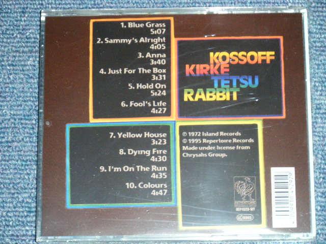 画像: KOSSOFF KIRK TETSU RABBIT (of FREE)  - KOSSOFF KIRK TETSU RABBIT  (SEALED )  / 1995 GERMAN GERMANY  "BRAND NEW SEALED" CD
