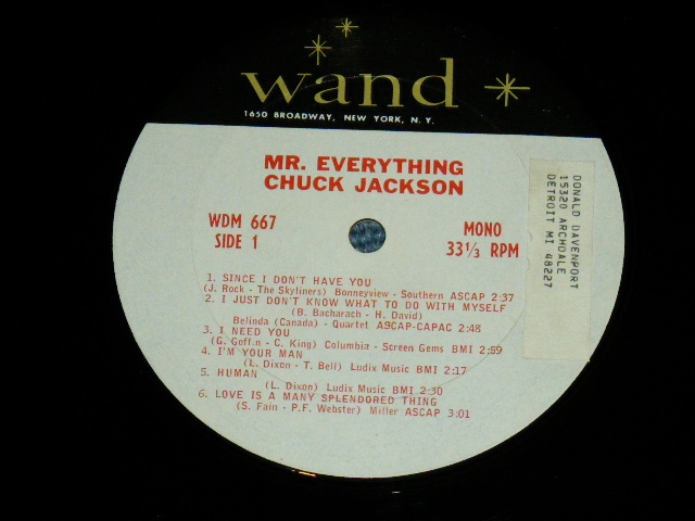画像: CHUCK JACKSON - MR. EVERYTHING / 1965 US AMERICA ORIGINAL MONO Used LP 
