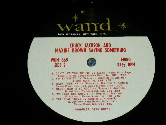 画像: CHUCK JACKSON & MAXINE BROWN - SAYING SOMETHING / 1965 US AMERICA ORIGINAL MONO Used LP 