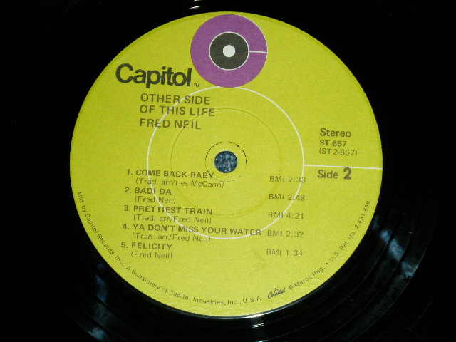 画像: FRED NEIL - OTHER SIDE OF THIS LIFE (Ex++/Ex+++ BB for PEOMO) /  1969 US AMERICA ORIGINAL 1st Press "LIME GREEN Label" Used LP 