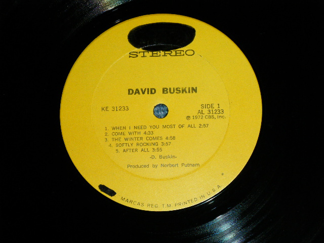 画像: DAVID BUSKIN - DAVID BUSKIN  (Ex++/Ex+++ ) /  1972 US AMERICA ORIGINAL  STEREO Used LP 